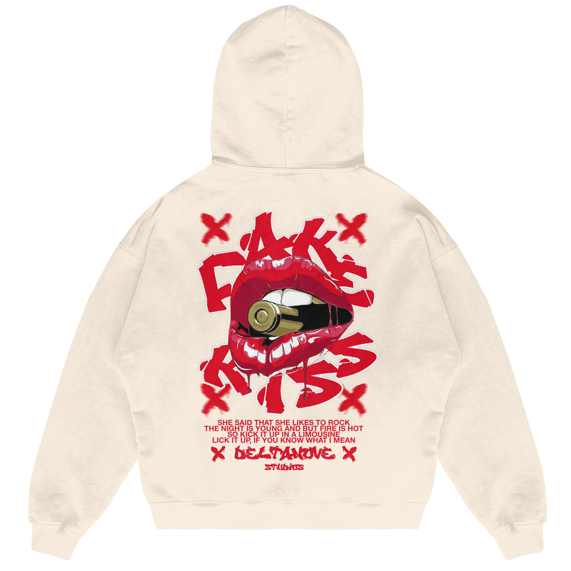 Felpa Hoodie Deltanove Fake Kiss 24H EXPRESS SHIPMENT - not for resale