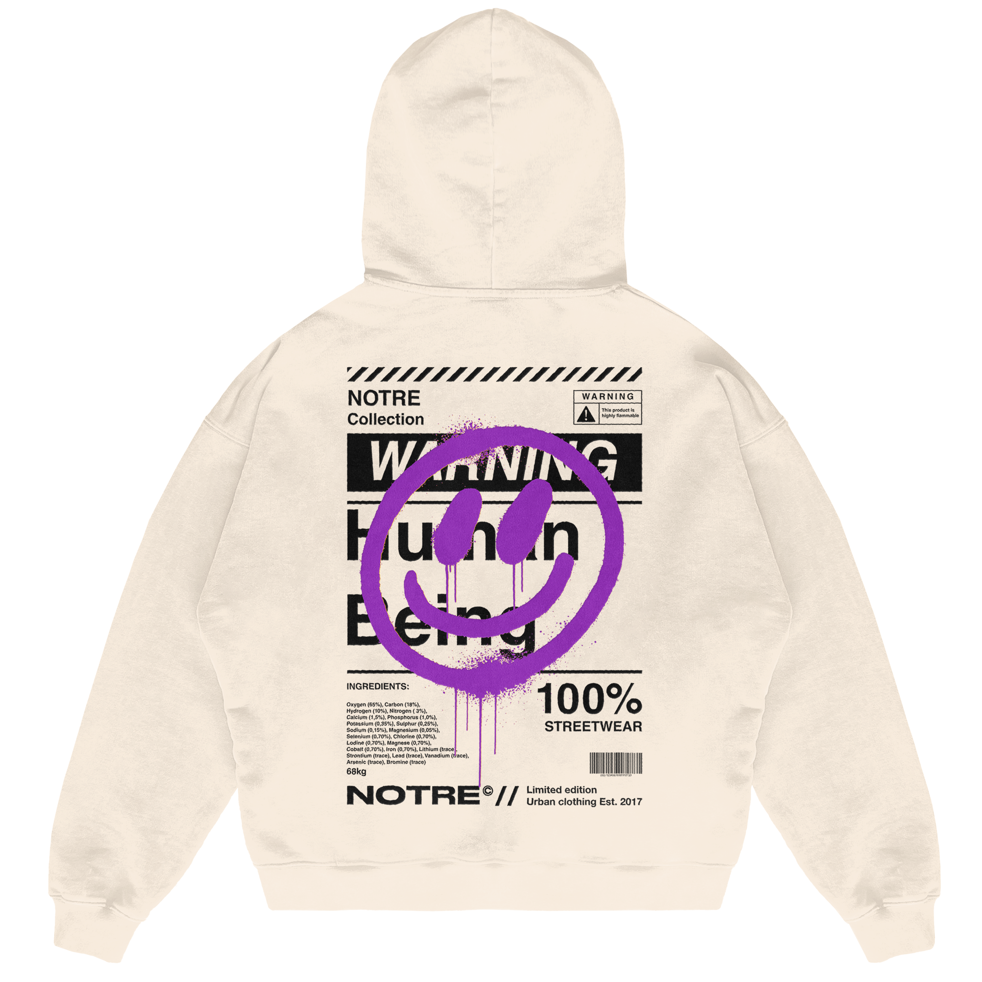 Felpa Hoodie Notre Human Being 24H EXPRESS SHIPMENT - not for resale