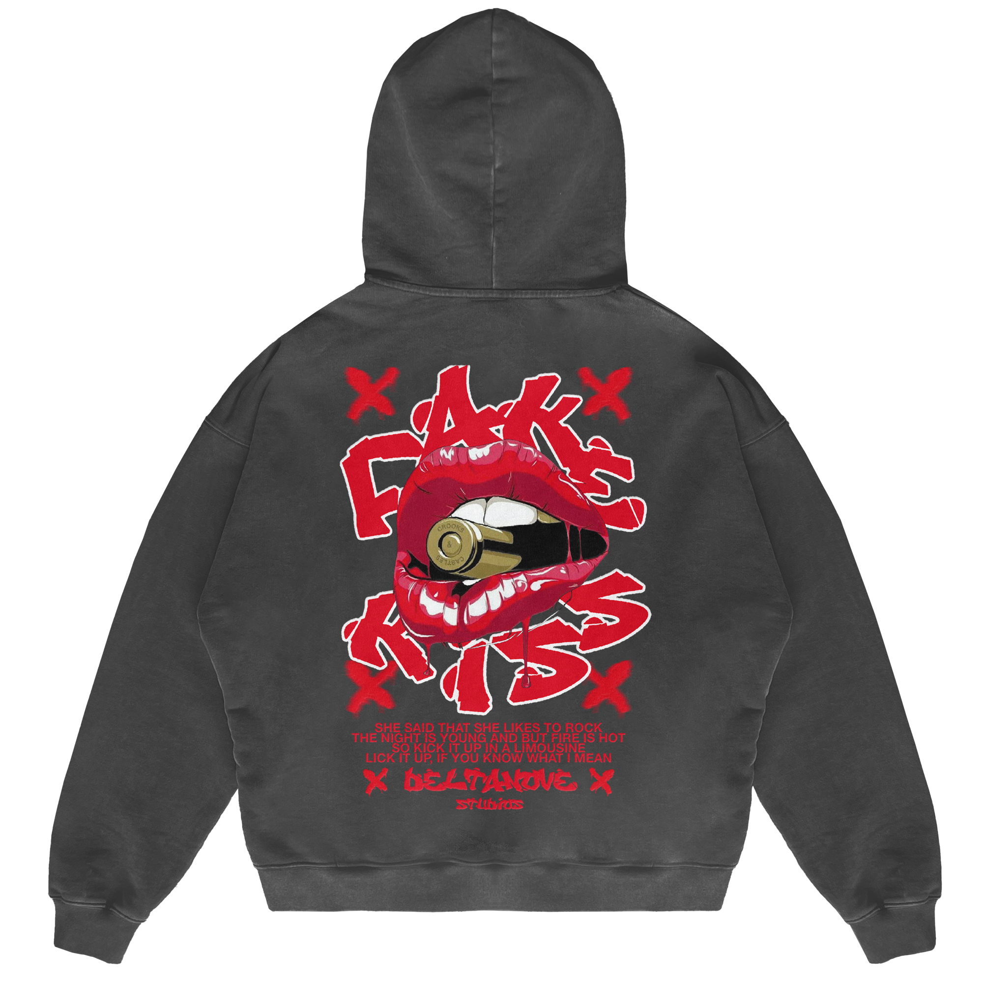 Felpa Hoodie Deltanove Fake Kiss 24H EXPRESS SHIPMENT - not for resale
