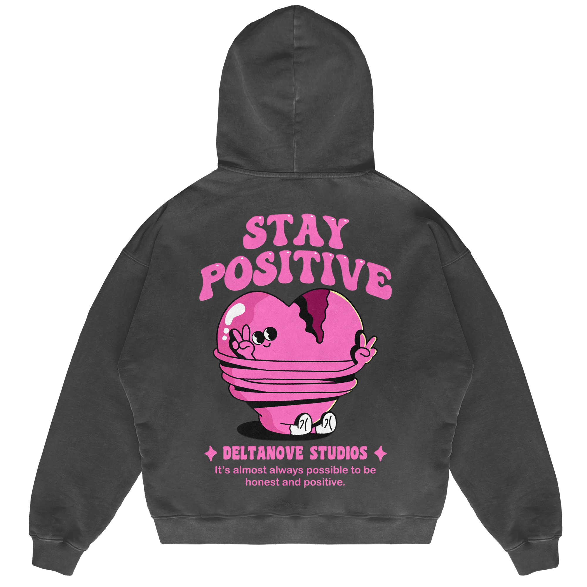 Felpa Hoodie Deltanove Stay Positive 24H EXPRESS SHIPMENT - not for resale