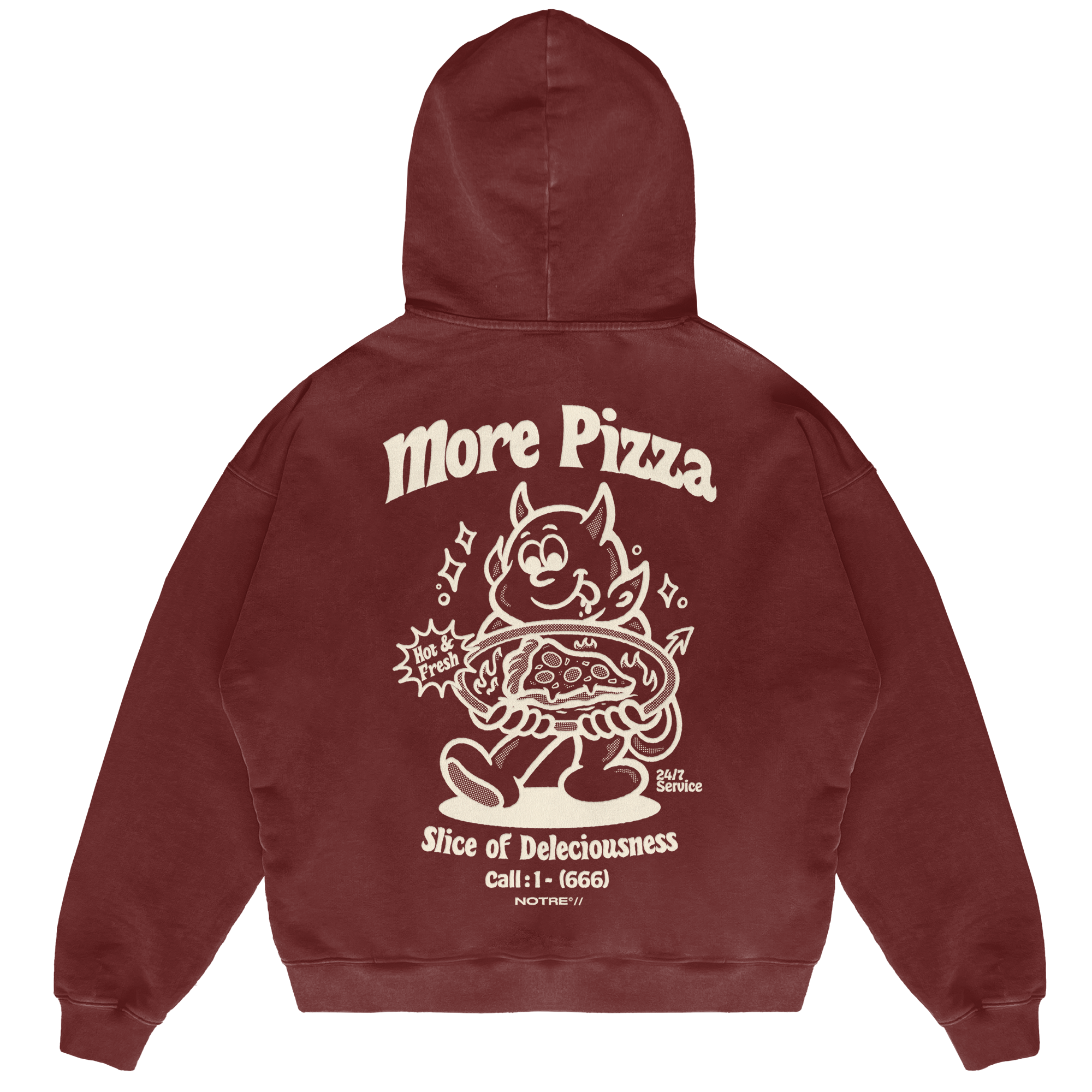 Felpa Hoodie Notre More Pizza 666 24H EXPRESS SHIPMENT - not for resale