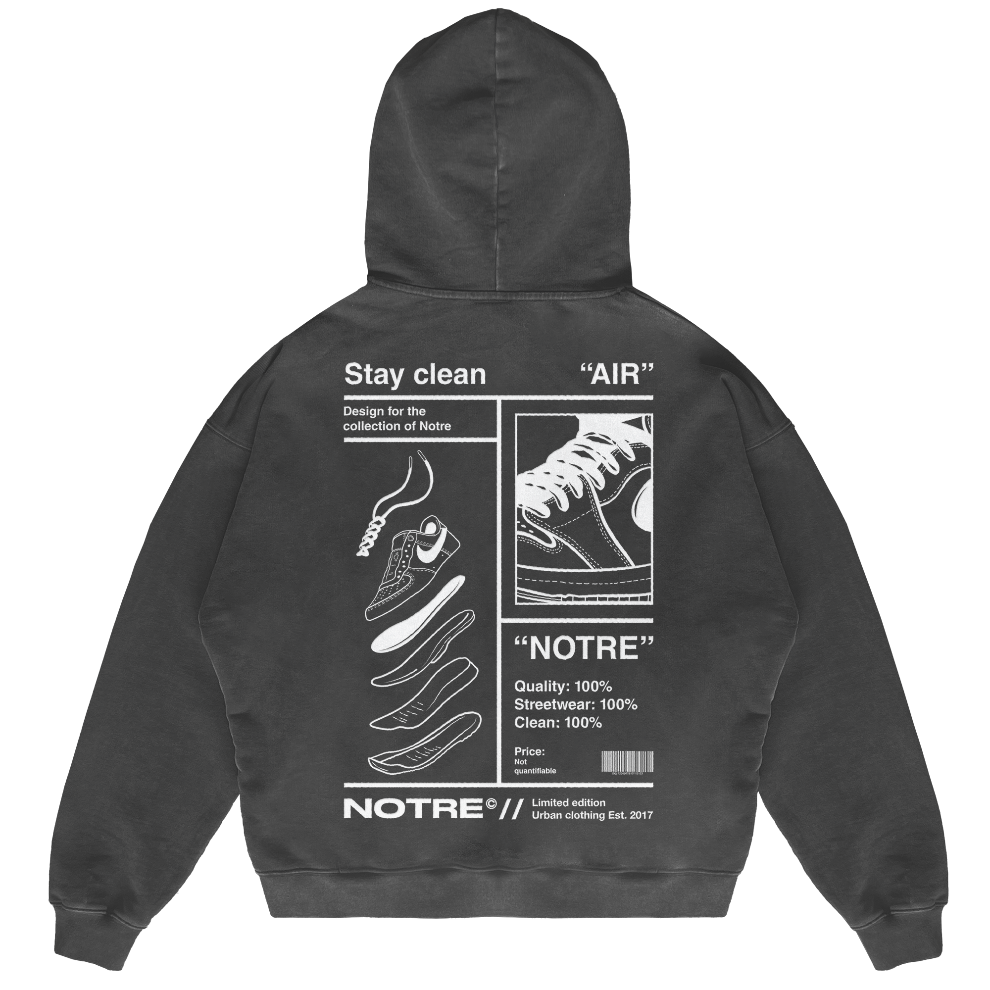 Felpa Hoodie Notre Stay Clean 24H EXPRESS SHIPMENT - not for resale