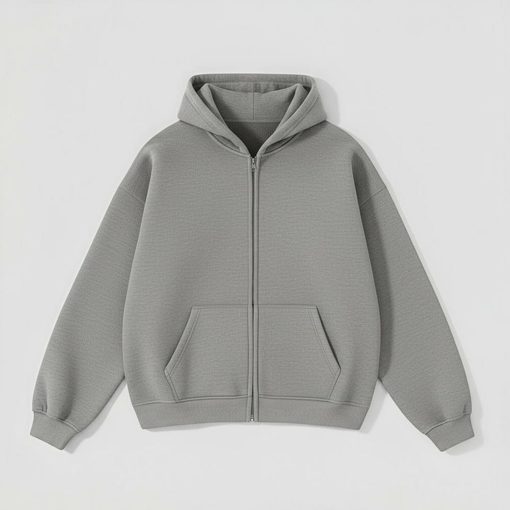 Zip Hoodie ESSENTIAL Premium 330gr NEUTRAL GREY