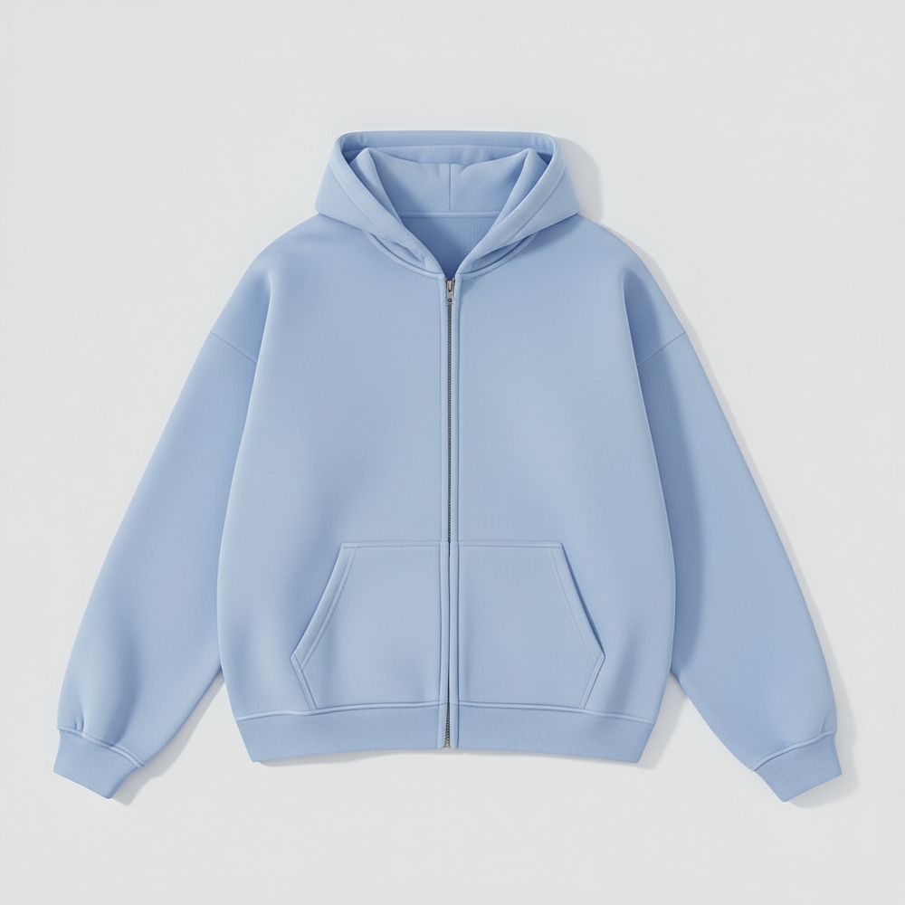 Zip Hoodie ESSENTIAL Premium 330gr PASTEL SKY BLUE