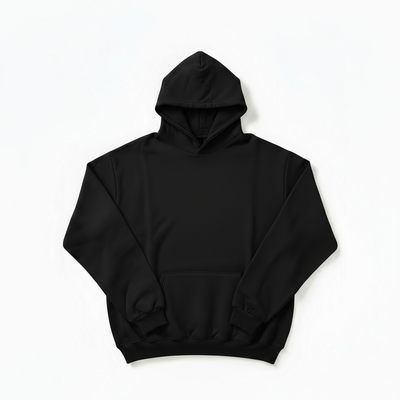Sudadera con capucha ESSENTIAL 330grsm 100% algodón NEGRO