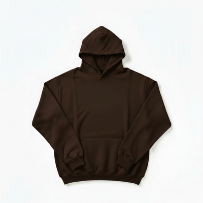 Sudadera con capucha ESSENTIAL 330grsm 100% algodón CHOCOLATE OSCURO