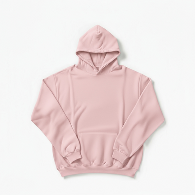 Sudadera con capucha ESSENTIAL 330grsm 100% algodón ROSA PASTEL SUAVE